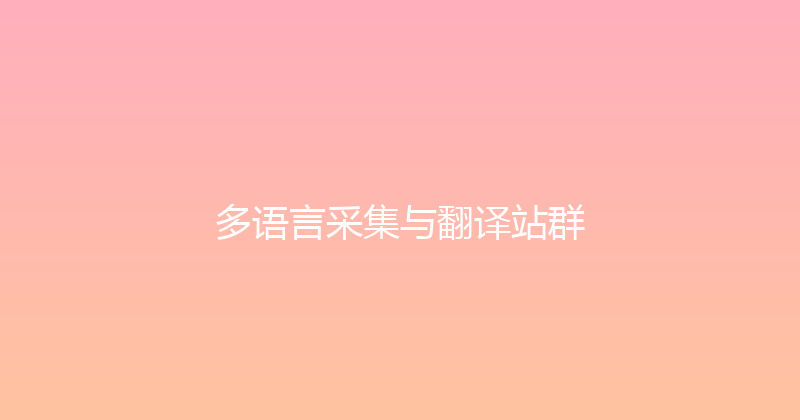 多语言采集与翻译站群 封面图
