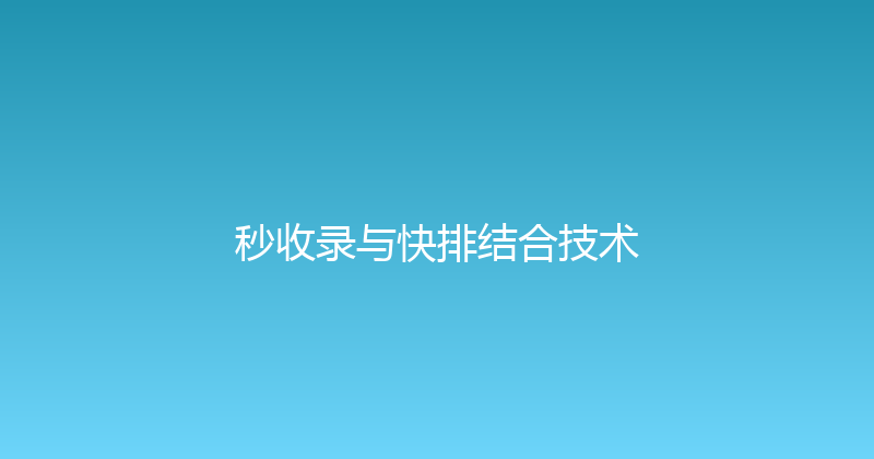 秒收录与快排结合技术 封面图