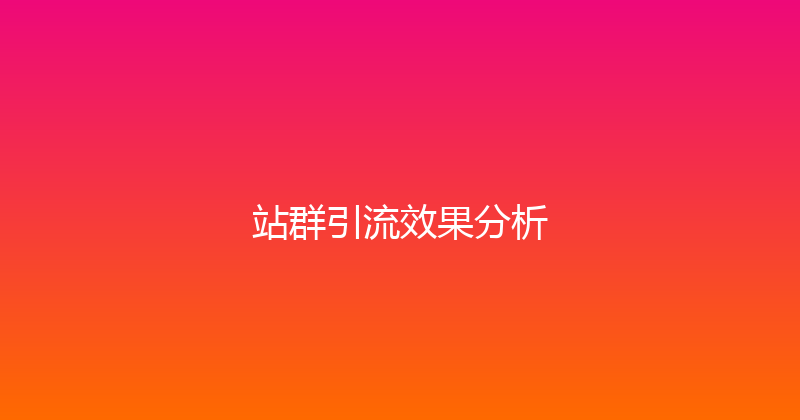 站群引流效果分析 封面图