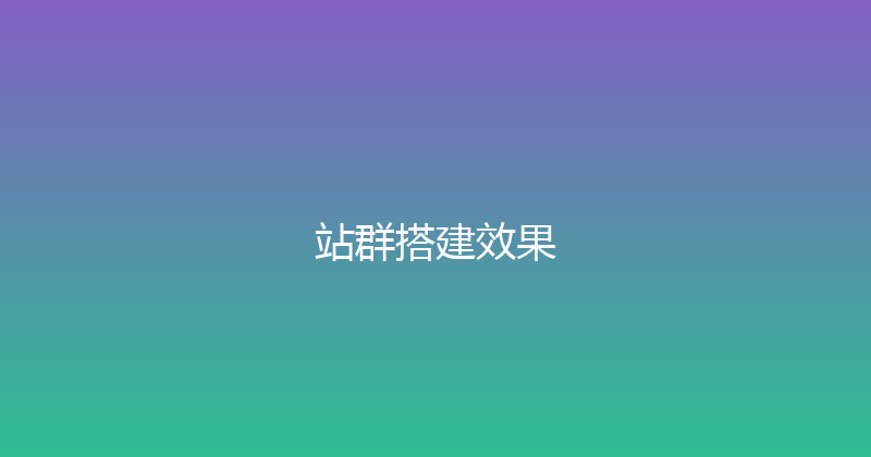站群搭建效果 封面图