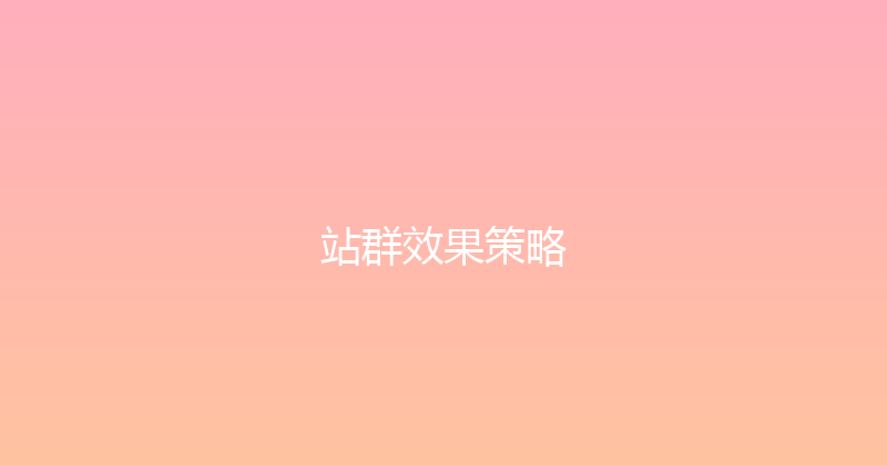 站群效果策略 封面图