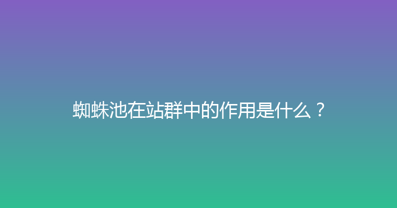 蜘蛛池在站群中的作用是什么？ 封面图