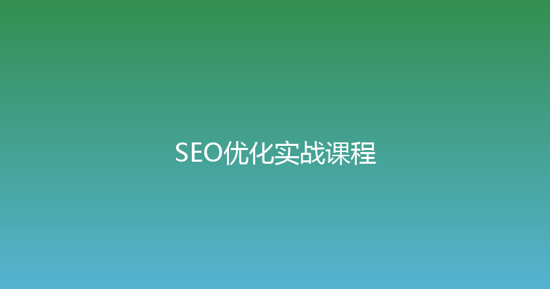 SEO优化实战课程 封面图